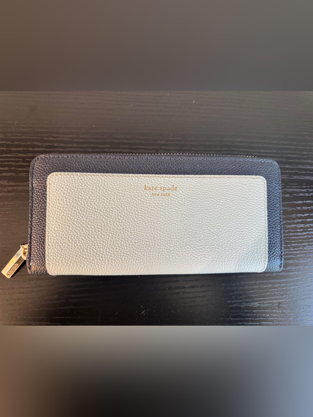 kate spade Two-Tone Continental Wallet in Light Blue and Navy